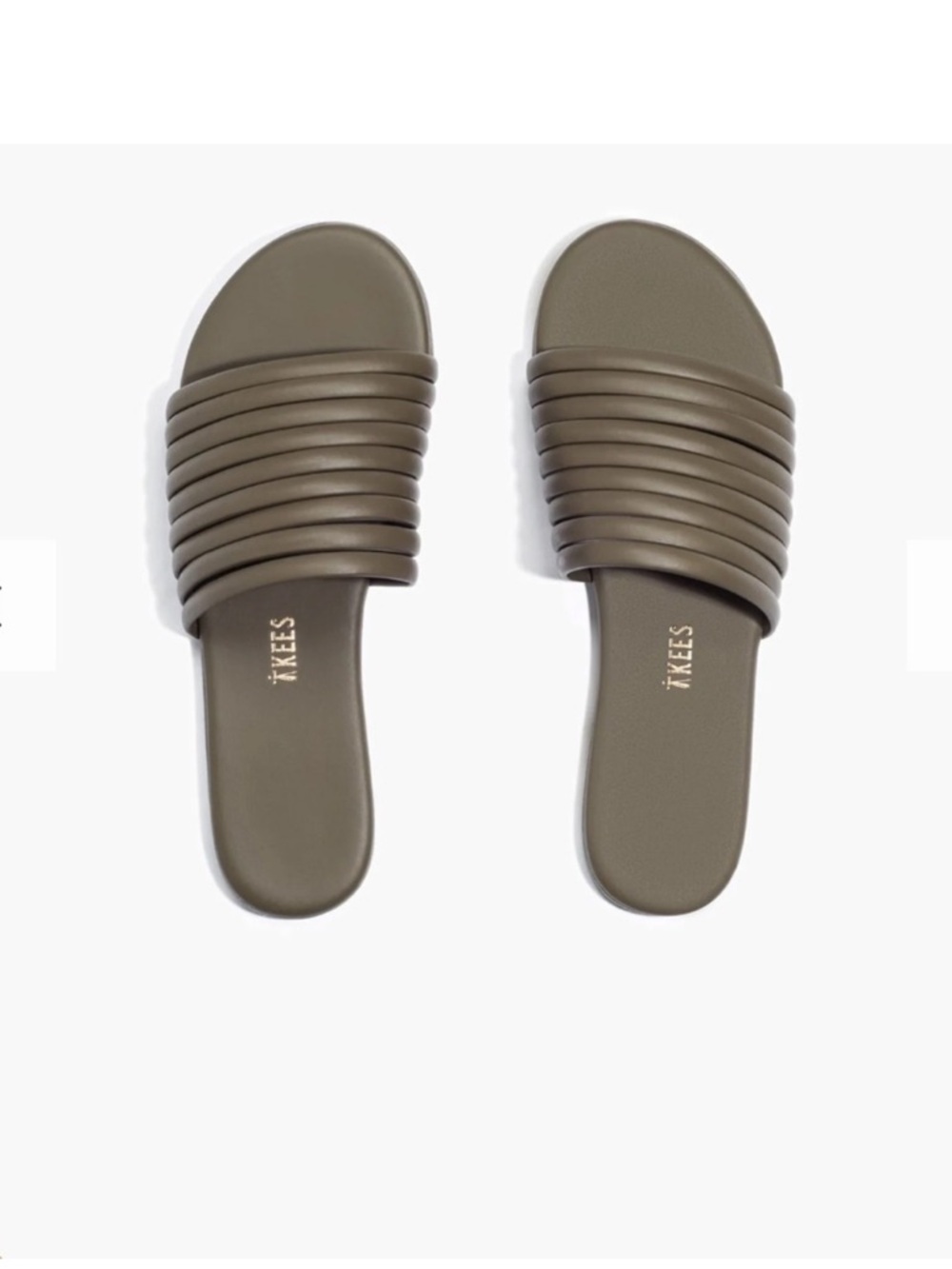 TKEES Caro Slide Sandals Olive Green Women’s Size 6